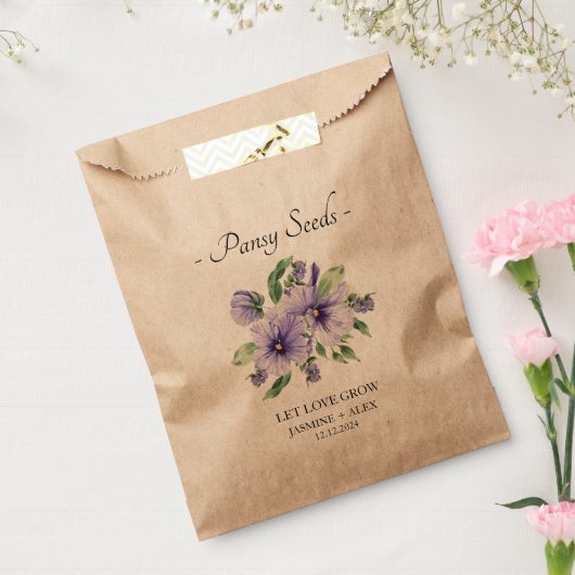 Gelassen Liebe Grow l Pansy Seeds Hochzeit Geschenktütchen (Versiegelt)
