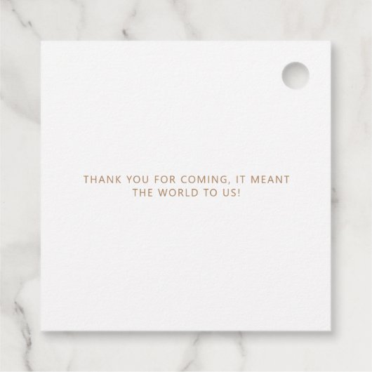 Gelassen Liebe Sparkle, Moderne Gold und Weiß Geschenkanhänger (Rückseite)