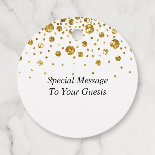 Gelassen Liebe Sparkle Moderne Goldene Hochzeit Geschenkanhänger (Rückseite)