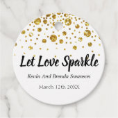 Gelassen Liebe Sparkle Moderne Goldene Hochzeit Geschenkanhänger (Vorderseite)