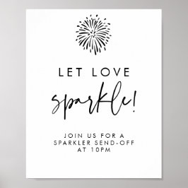Gelassen Liebe Sparkle Moderne Schwarze Kalligrafi Poster