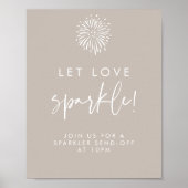 Gelassen Liebe Sparkle Moderne Taupe Kalligrafie H Poster (Vorne)