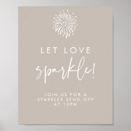 Gelassen Liebe Sparkle Moderne Taupe Kalligrafie H Poster