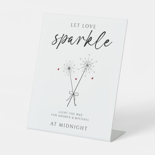 Gelassen Liebe Sparkle - Sparkler Sendoff Lässig H Sockelschild (Vorderseite)