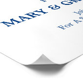 Gelassen Liebe Sparkle Wedding Sign Navy Blue Poster (Ecke)