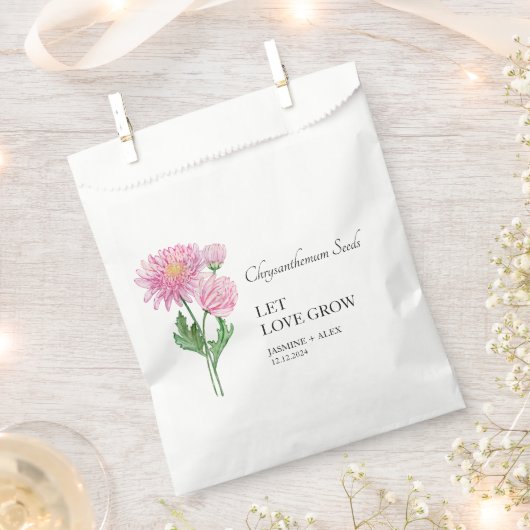 Gelassen Liebe wachsen Chrysanthemum Seed Wedding Geschenktütchen (Ausgeschnitten)