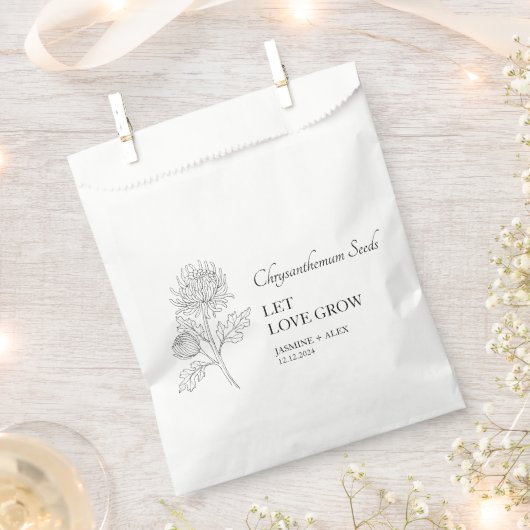 Gelassen Liebe wachsen Chrysanthemum Seed Wedding Geschenktütchen (Ausgeschnitten)