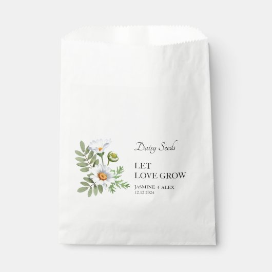 Gelassen Liebe wachsen Daisy Seed Wedding Geschenktütchen (Vorderseite)