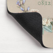 Gelassen Liebe wachsen Hochzeitsraten floralen Whi Mousepad (Ecke)