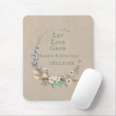 Gelassen Liebe wachsen Hochzeitsraten floralen Whi Mousepad (Mit Mouse)