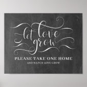 Gelassen Liebe wachsen Hochzeitszeichen Poster (Vorne)