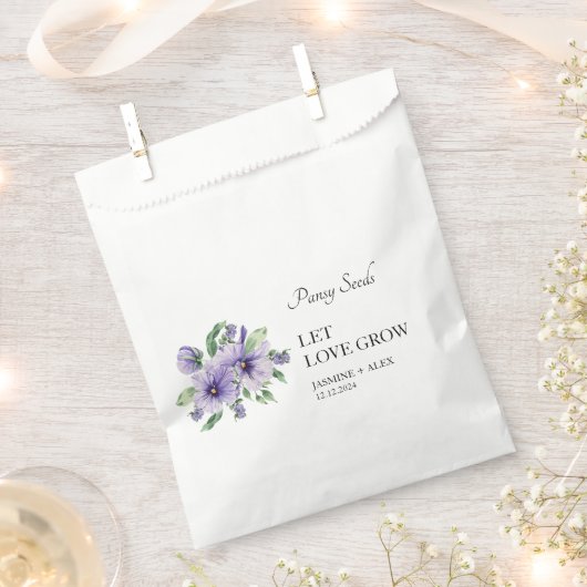 Gelassen Liebe wachsen Pansy Seed Wedding Geschenktütchen (Ausgeschnitten)