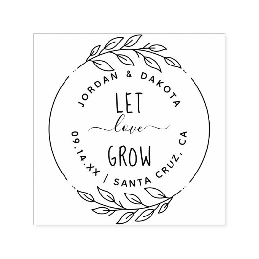 Gelassen Liebe wachsen rustikal, handGezeichnet Sk Permastempel (Design)