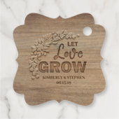 Gelassen Liebe wachsen rustikale Holzverheiratung Geschenkanhänger (Rückseite)