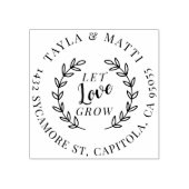 Gelassen Liebe wachsen | Rustikale Rücksendeadress Gummistempel (Prägung)