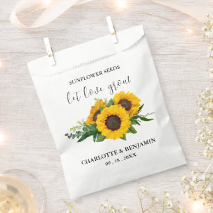 Gelassen Liebe wachsen rustikale Sonnenblumenkerne Geschenktütchen