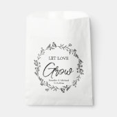 gelassen Liebe wachsen schwarz-weiß botanischen Ho Geschenktütchen (Vorderseite)