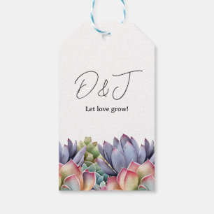 "Gelassen Liebe wachsen" Sukkulente Hochzeitstiftm Geschenkanhänger