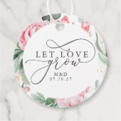 Gelassen Liebe wachsen Sukkulente & rosa Blume Vie Geschenkanhänger (Vorderseite)