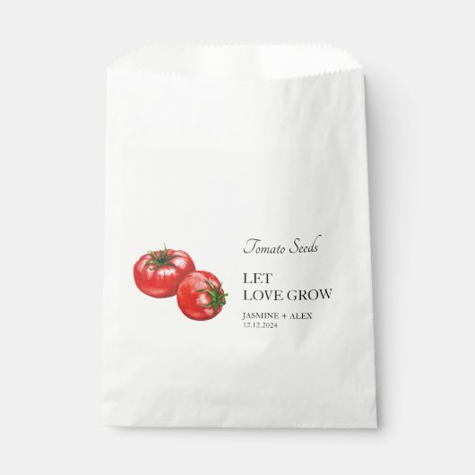 Gelassen Liebe wachsen | Tomatensamen-Gastgeschenk Geschenktütchen (Vorderseite)