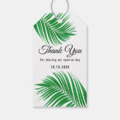 Gelassen Liebe wachsen tropische Foliage Hochzeit Geschenkanhänger (Rückseite)