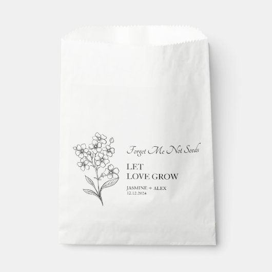 Gelassen Liebe wächst Vergessen Sie mir nicht Gast Geschenktütchen (Vorderseite)