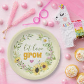 Gelassen Liebe Wildblume wachsen Sonnenblumen Brau Pappteller (Party)