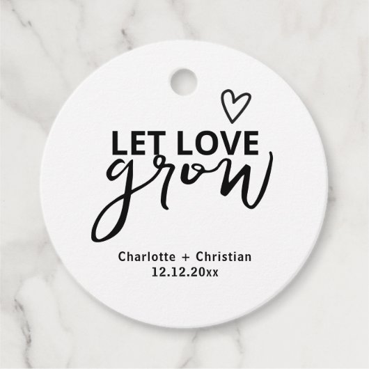 Gelassen Liebe wird Minimalistisch Hochzeit Geschenkanhänger (Vorderseite)