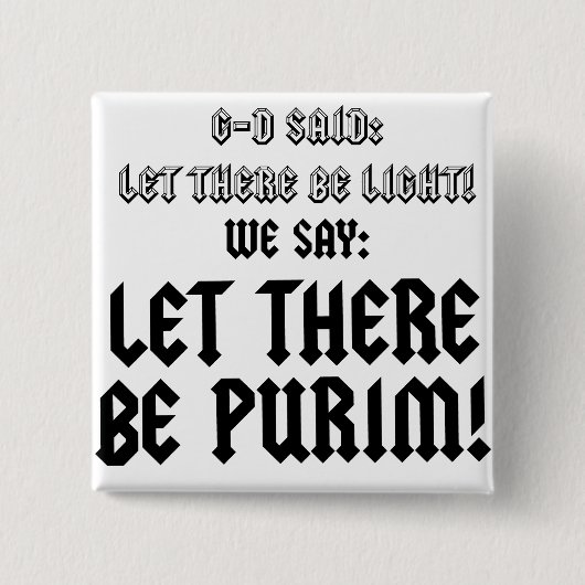 gelassen Purim Button (Vorderseite)