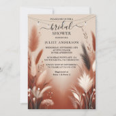 Gelassen Rustic Boho Autumn Ombre Brown Brautparty Einladung (Vorderseite)