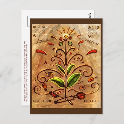 'Gelassen Tee' Postkarte (Vorne/Hinten)
