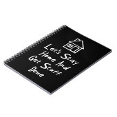 Gelassen uns bleibe Sie Zuhause und erhalten Sie Notizblock (Linke Seite)