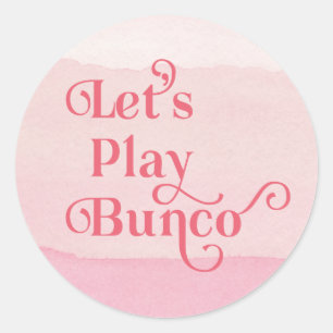 Gelassen uns Bunco rosa modernes spielen Runder Aufkleber