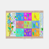 Gelassen uns, Dinosaurier-Zahlen zu zählen lernen Fleecedecke (Vorderseite (Horizontal))