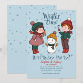 Gelassen uns eine Snowman-Einladung errichten Einladung (Vorne/Hinten)