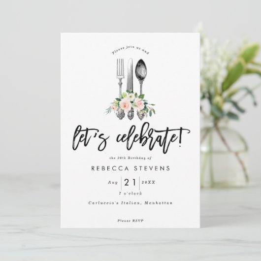 gelassen uns feiern Sie Einladung (Stehend Vorderseite)