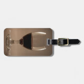 Gelassen uns feiern Sie mit einem Glas Wein Gepäckanhänger (Vorderseite horizontal)