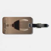 Gelassen uns feiern Sie mit einem Glas Wein Gepäckanhänger (Rückseite horizontal)