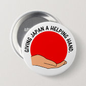 Gelassen uns geben Sie Japan eine helfende Hand Button (Vorne & Hinten)