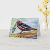 Gelassen uns gehen Sie zu fischen! Grußkarte Karte (Gelbe Blume)