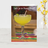 Gelassen uns gehen Sie zur glücklichen Stunde! Karte (Gelbe Blume)