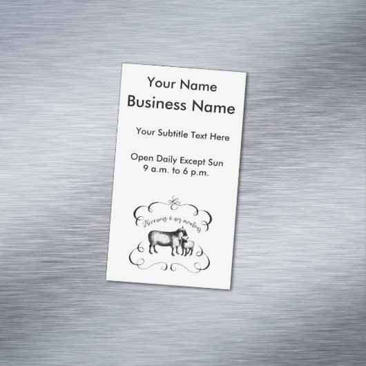 Gelassen uns gelangen Sie zurück an unsere Schafe Magnetische Visitenkarte (Beispiel)