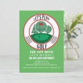 Gelassen uns Golf-Einladung spielen Einladung (Stehend Vorderseite)