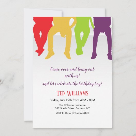 Gelassen uns hängen Sie heraus Einladung (Vorderseite)