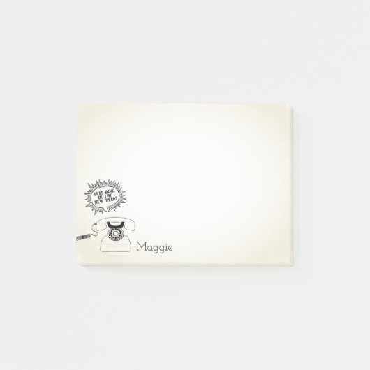 Gelassen uns im neuen Jahr schellen Post-it Klebezettel (Vorderseite)