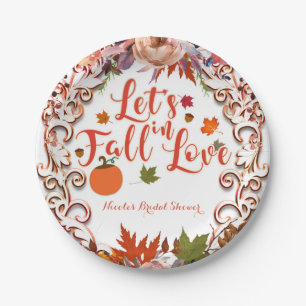 Gelassen uns in Liebe-Herbst Blumen-BRAUTPARTY Pappteller