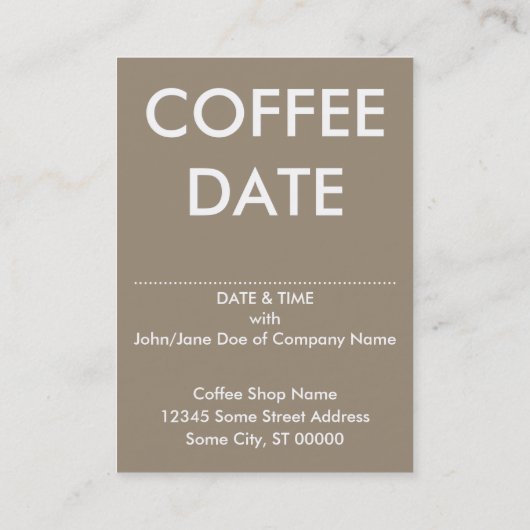 gelassen uns Kaffee (Koffeinmolekül) tun Visitenkarte (Rückseite)