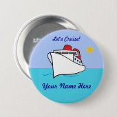 Gelassen uns kreuzen NamensAbzeichen Button (Vorne & Hinten)