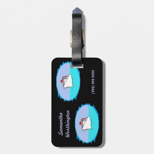 Gelassen uns kreuzen personalisiert gepäckanhänger (Rückseite vertikal)