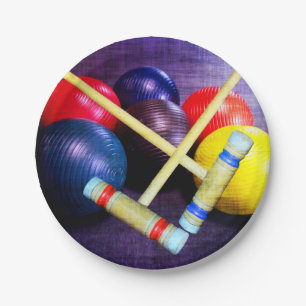 Gelassen uns Krokettgrunge-Art spielen Pappteller